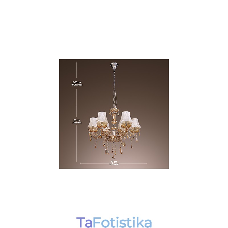 Πολυέλαιος European Style Luxury 6 Light με κρύσταλλο K9