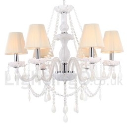 Πολυέλαιος 6 Ανοιχτός Λευκός Κ9 Crystal Candle Style Chandelier