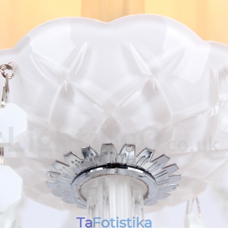 Πολυέλαιος 6 Ανοιχτός Λευκός Κ9 Crystal Candle Style Chandelier