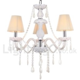 Πολυέλαιος 3 Ανοιχτός Λευκός Κ9 Crystal Candle Style Chandelier