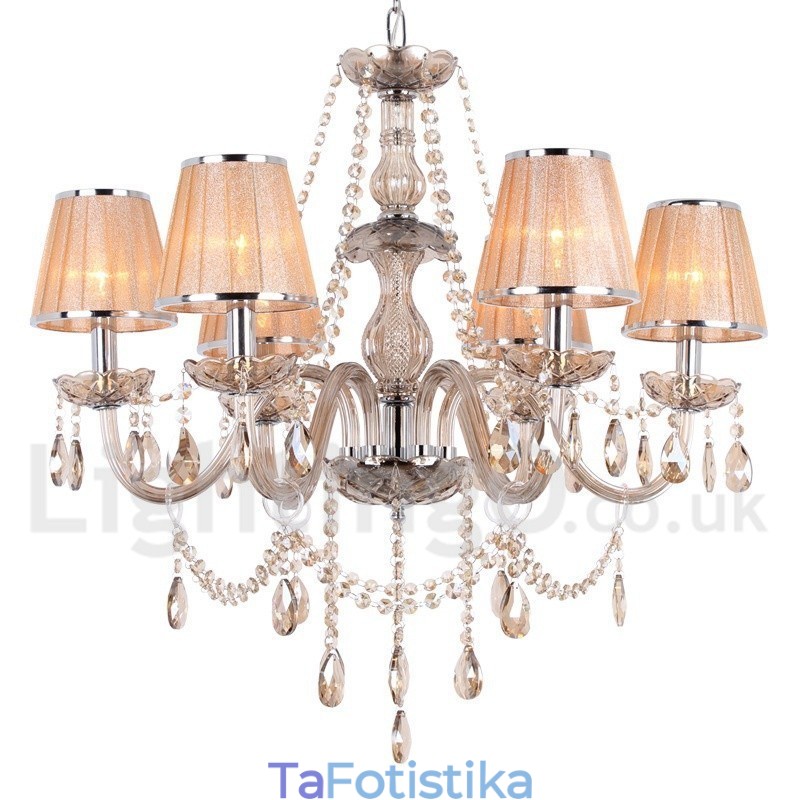 Πολυέλαιος 6 Light K9 Crystal Candle Style