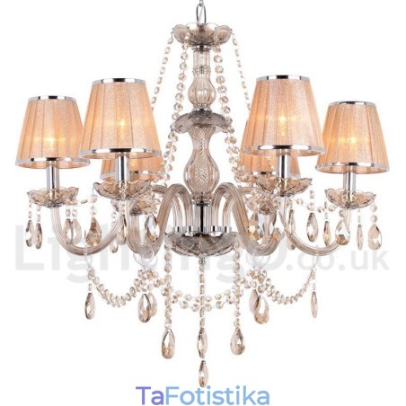 Πολυέλαιος 6 Light K9 Crystal Candle Style