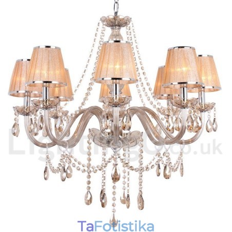 Πολυέλαιος 8 Light K9 Crystal Candle Style
