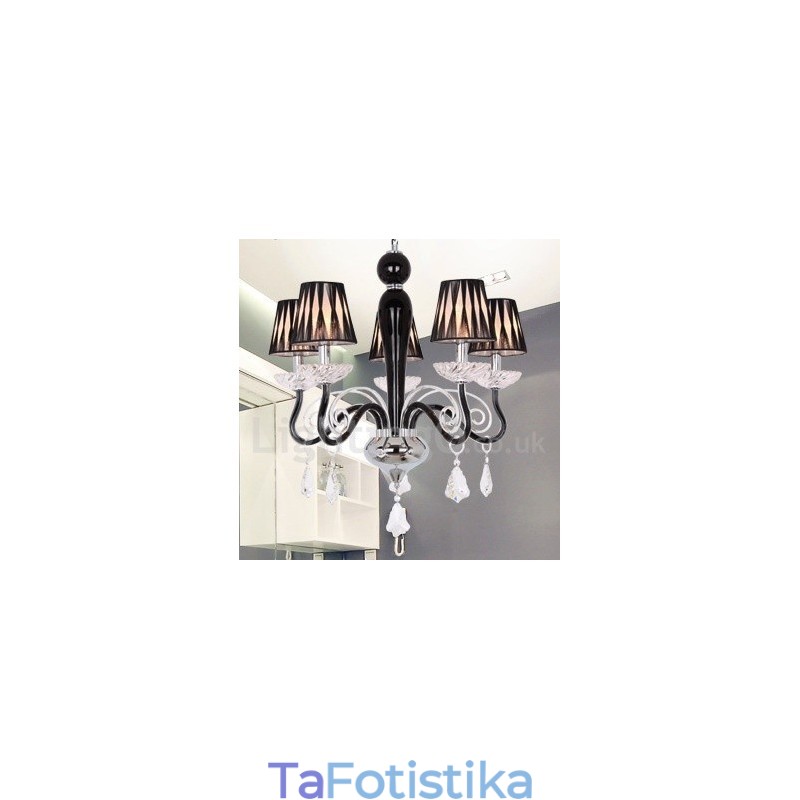Πολυέλαιος 5 Ανοιχτού Λευκού Σύγχρονου Κ9 Κρυστάλλου Κεριού