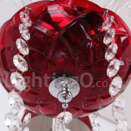 Πολυέλαιος 6 Ανοιχτό κόκκινο K9 Crystal Candle Style Chandelier