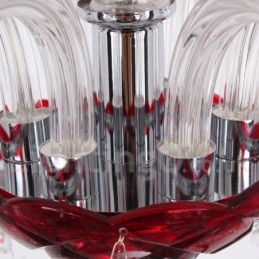 Πολυέλαιος 6 Ανοιχτό κόκκινο K9 Crystal Candle Style Chandelier
