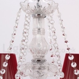 Πολυέλαιος 6 Ανοιχτό κόκκινο K9 Crystal Candle Style Chandelier