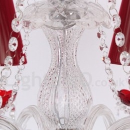 Πολυέλαιος 6 Ανοιχτό κόκκινο K9 Crystal Candle Style Chandelier
