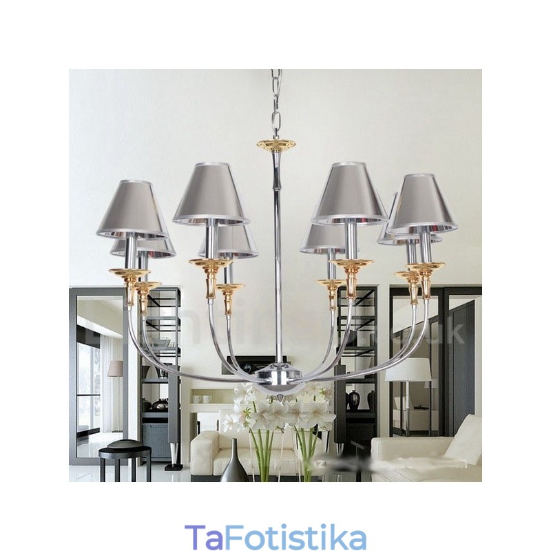 Πολυέλαιος 8 Light Modern Contemporary Chrome Style Candle