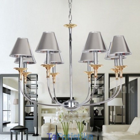 Πολυέλαιος 8 Light Modern Contemporary Chrome Style Candle