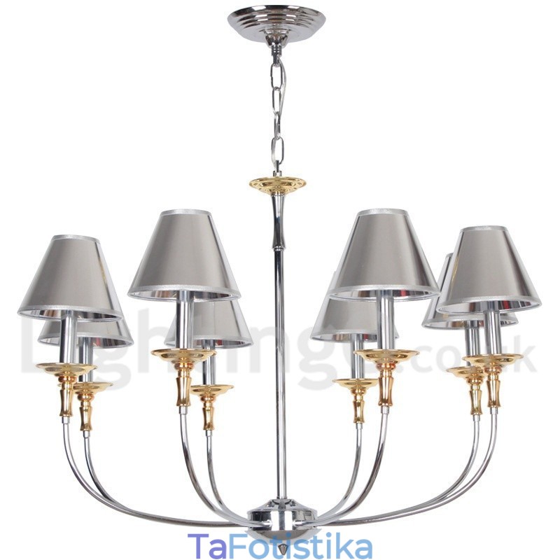 Πολυέλαιος 8 Light Modern Contemporary Chrome Style Candle
