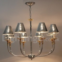 Πολυέλαιος 8 Light Modern Contemporary Chrome Style Candle