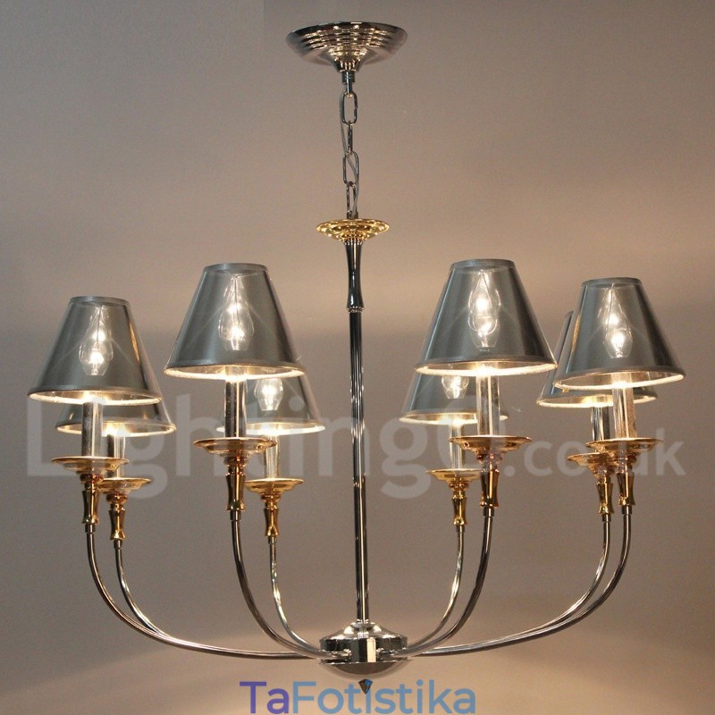 Πολυέλαιος 8 Light Modern Contemporary Chrome Style Candle