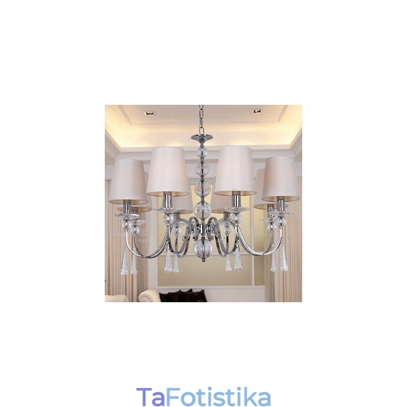 Πολυέλαιος 8 Light Contemporary K9 Crystal Style Candle