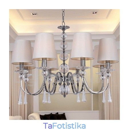 Πολυέλαιος 8 Light Contemporary K9 Crystal Style Candle