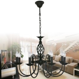 Πολυέλαιος σε στυλ 8 Light Contemporary Retro Black Candle