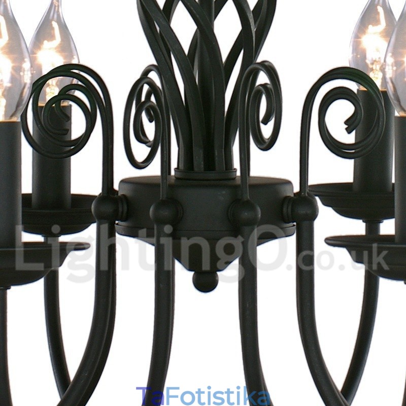 Πολυέλαιος σε στυλ 8 Light Contemporary Retro Black Candle