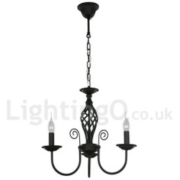 Πολυέλαιος 3 Light Contemporary Retro σε στυλ μαύρου κεριού