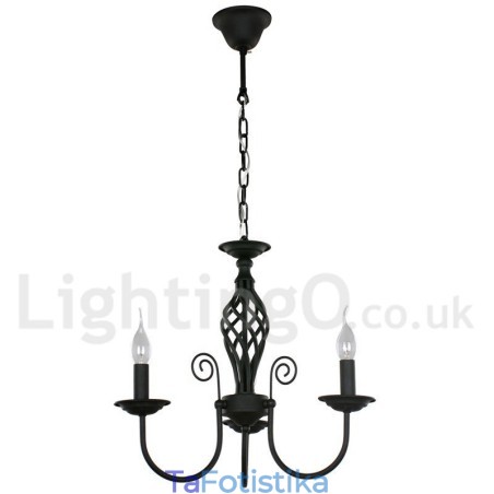 Πολυέλαιος 3 Light Contemporary Retro σε στυλ μαύρου κεριού Πολυέλαιος 3 Light Contemporary Retro σε στυλ μαύρου κεριού
