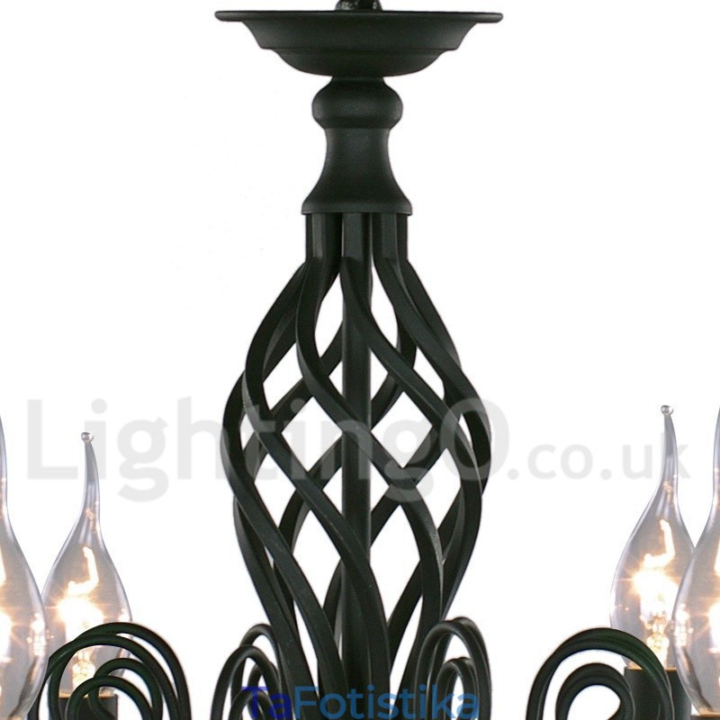 Πολυέλαιος 3 Light Contemporary Retro σε στυλ μαύρου κεριού