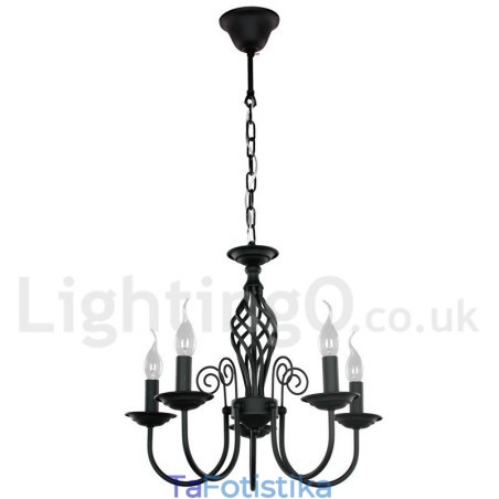 Πολυέλαιος 5 Light Contemporary Retro σε στυλ μαύρου κεριού Πολυέλαιος 5 Light Contemporary Retro σε στυλ μαύρου κεριού