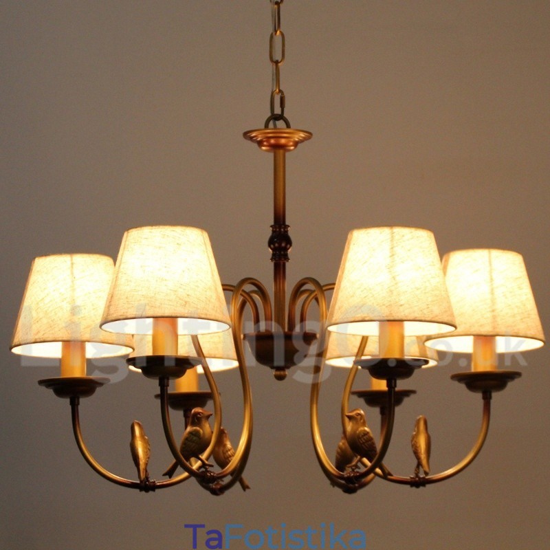 Πολυέλαιος 6 Light Modern Contemporary Rustic Retro Style Candle