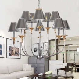 Πολυέλαιος 10 Light Modern Contemporary Chrome Style Candle