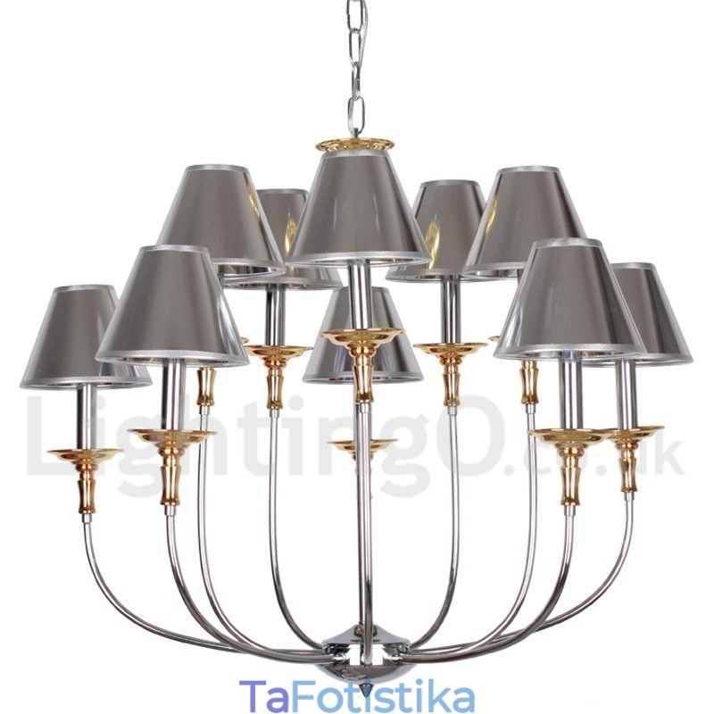 Πολυέλαιος 10 Light Modern Contemporary Chrome Style Candle