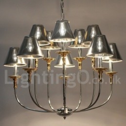 Πολυέλαιος 10 Light Modern Contemporary Chrome Style Candle