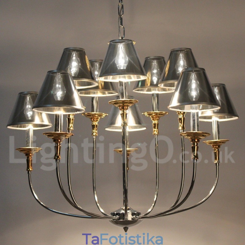 Πολυέλαιος 10 Light Modern Contemporary Chrome Style Candle