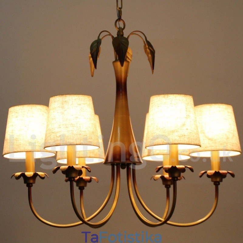 Πολυέλαιος 6 Light Modern Contemporary Rustic Style Candle