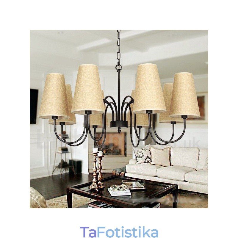 Πολυέλαιος 8 Light Contemporary Rustic Mediterranean Style Candle Style