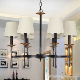 Πολυέλαιος 6 Light Contemporary Μαύρο ρετρό στυλ κεριού