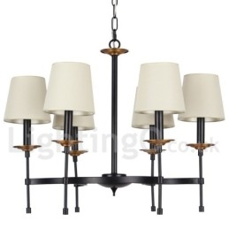 Πολυέλαιος 6 Light Contemporary Μαύρο ρετρό στυλ κεριού
