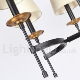 Πολυέλαιος 6 Light Contemporary Μαύρο ρετρό στυλ κεριού