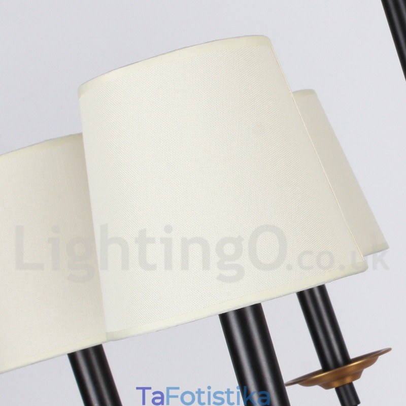 Πολυέλαιος 6 Light Contemporary Μαύρο ρετρό στυλ κεριού