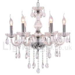 Πολυέλαιος 6 Light Contemporary K9 Crystal Style Candle
