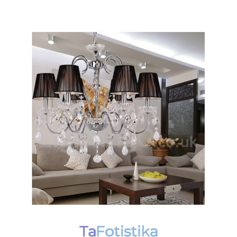 Πολυέλαιος 6 Light Contemporary K9 Crystal Style Candle