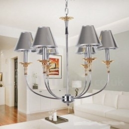 Πολυέλαιος 6 Light Modern Contemporary Chrome Candle Style