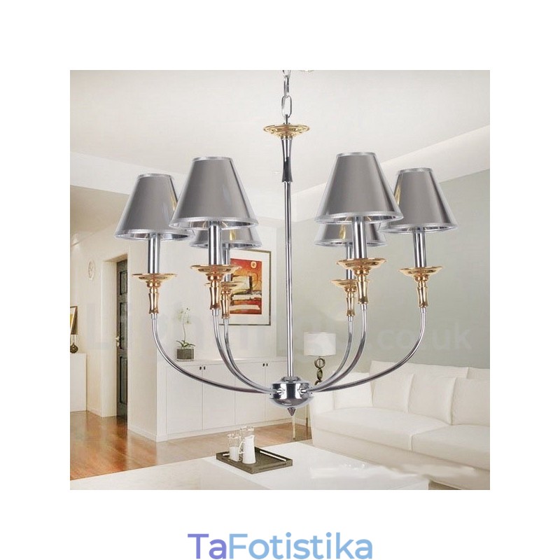 Πολυέλαιος 6 Light Modern Contemporary Chrome Candle Style