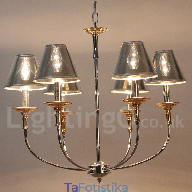 Πολυέλαιος 6 Light Modern Contemporary Chrome Candle Style