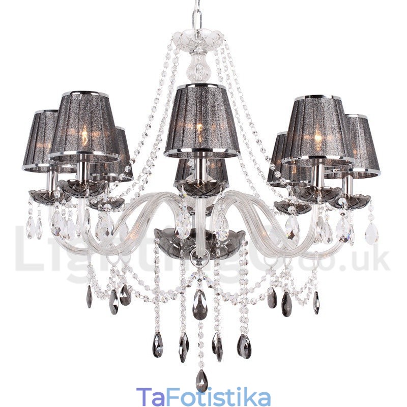 Πολυέλαιος 8 Light K9 Crystal Candle Style