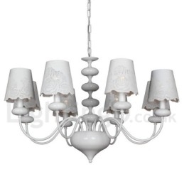 Πολυέλαιος 8 Light Modern Contemporary Hollow White Candle Style