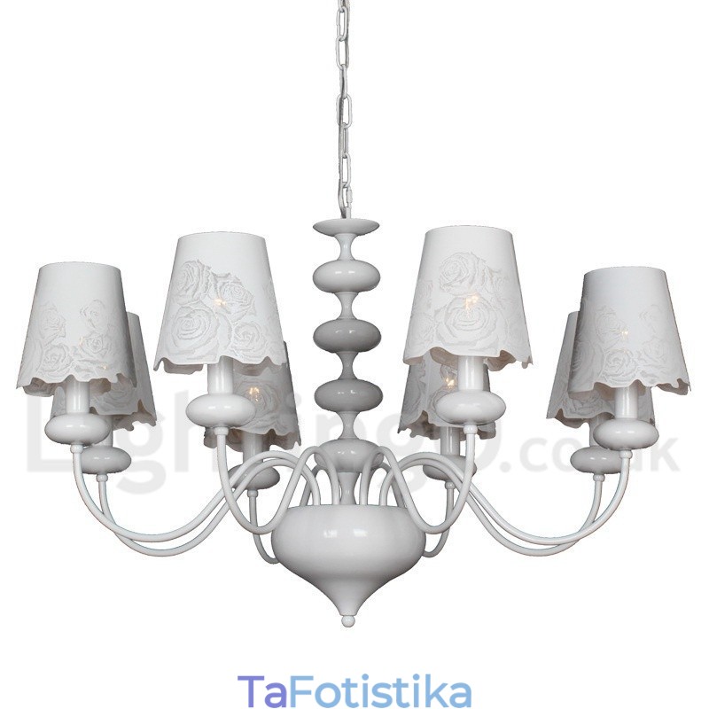 Πολυέλαιος 8 Light Modern Contemporary Hollow White Candle Style