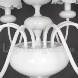 Πολυέλαιος 8 Light Modern Contemporary Hollow White Candle Style