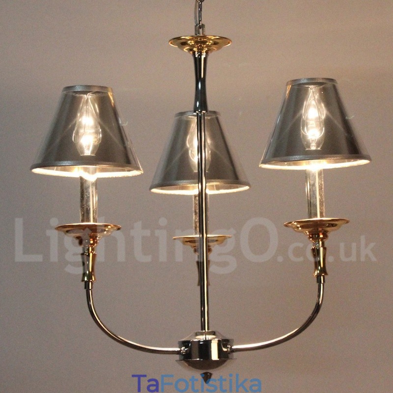 Πολυέλαιος 3 Light Modern Contemporary Chrome Style Candle