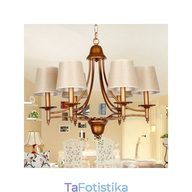 Πολυέλαιος 6 Light Rustic Retro Mediterranean Style Candle Style