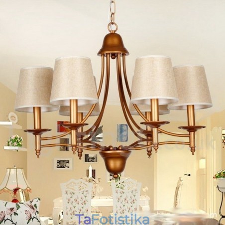 Πολυέλαιος 6 Light Rustic Retro Mediterranean Style Candle Style