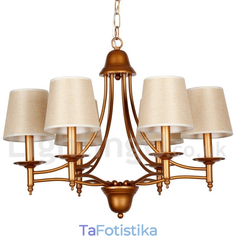 Πολυέλαιος 6 Light Rustic Retro Mediterranean Style Candle Style