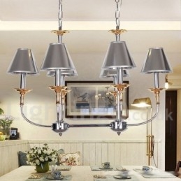 Πολυέλαιος 6 Light Modern Contemporary Chrome Candle Style